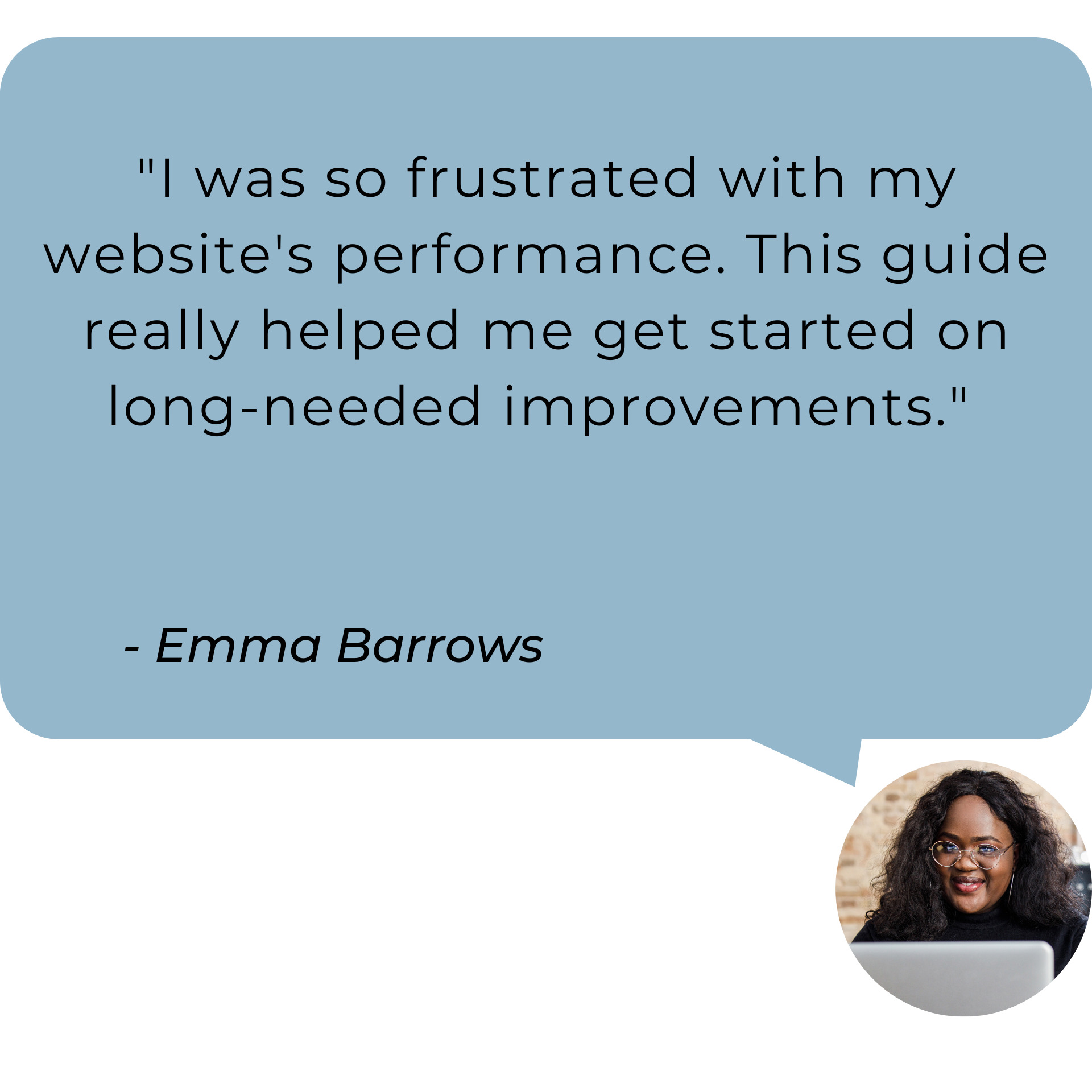 Image of web design checklist testimonial.